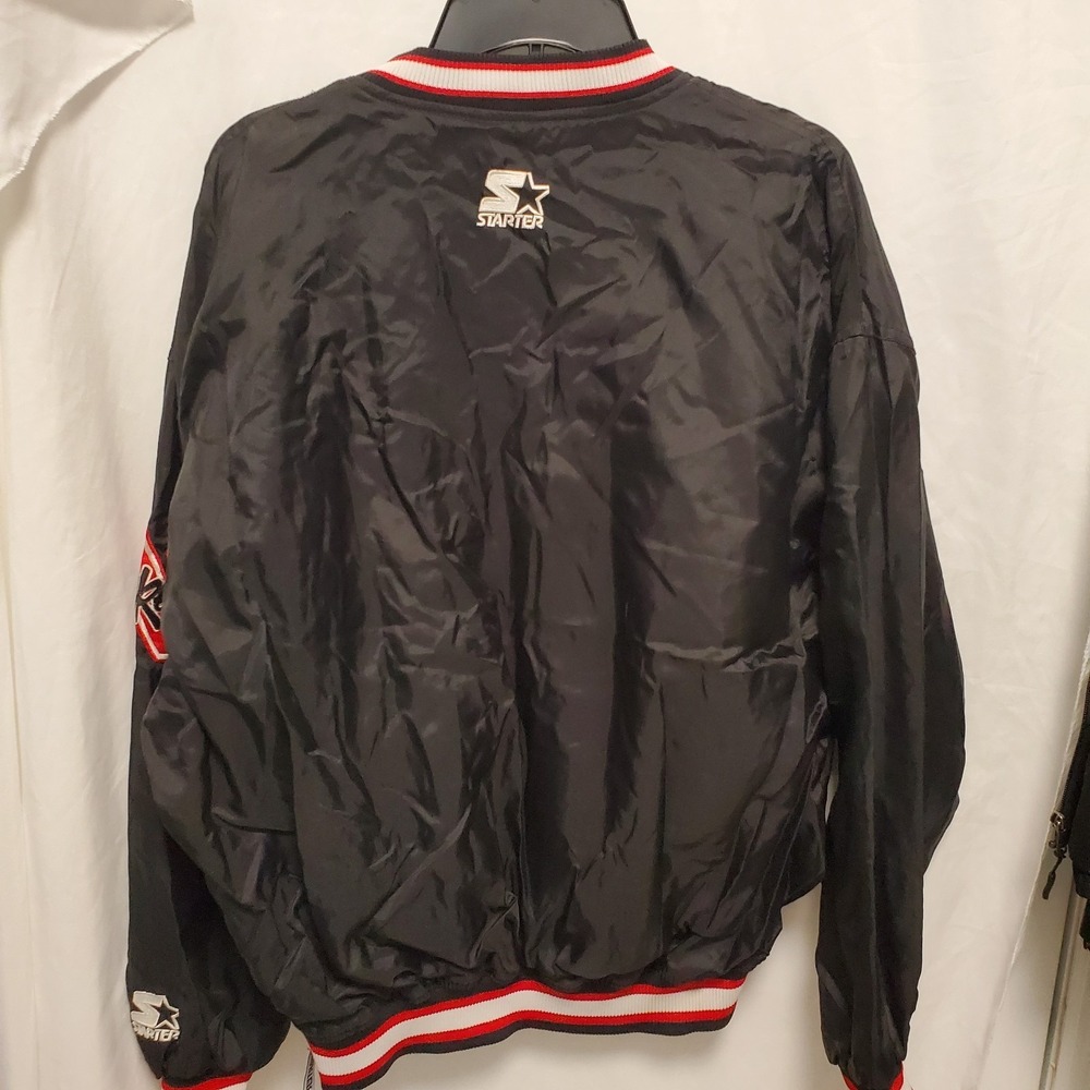 Vintage Starter Nebraska Cornhuskers L Pullover Jacket Black 90s NCAA Patch Logo - Picture 9 of 11